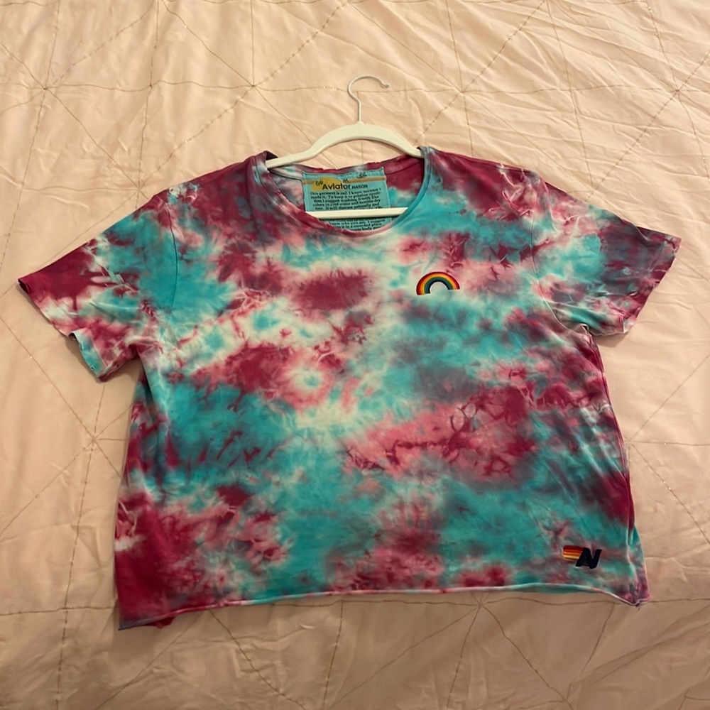 Aviator Nation women’s cropped t-shirt - size M - tie dye - gently used